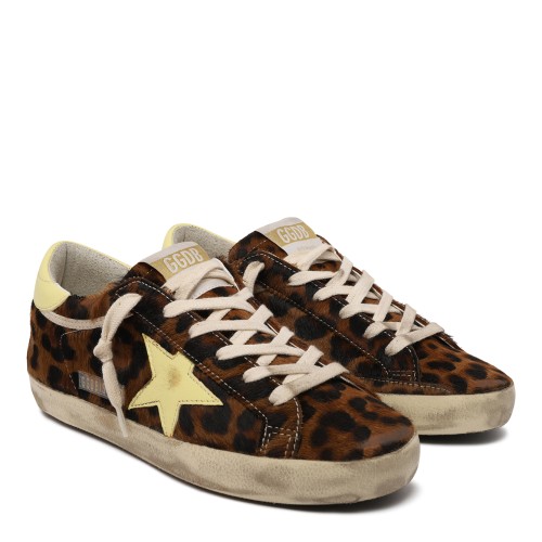 Golden Goose Super-Star Leopard Print Sneakers.