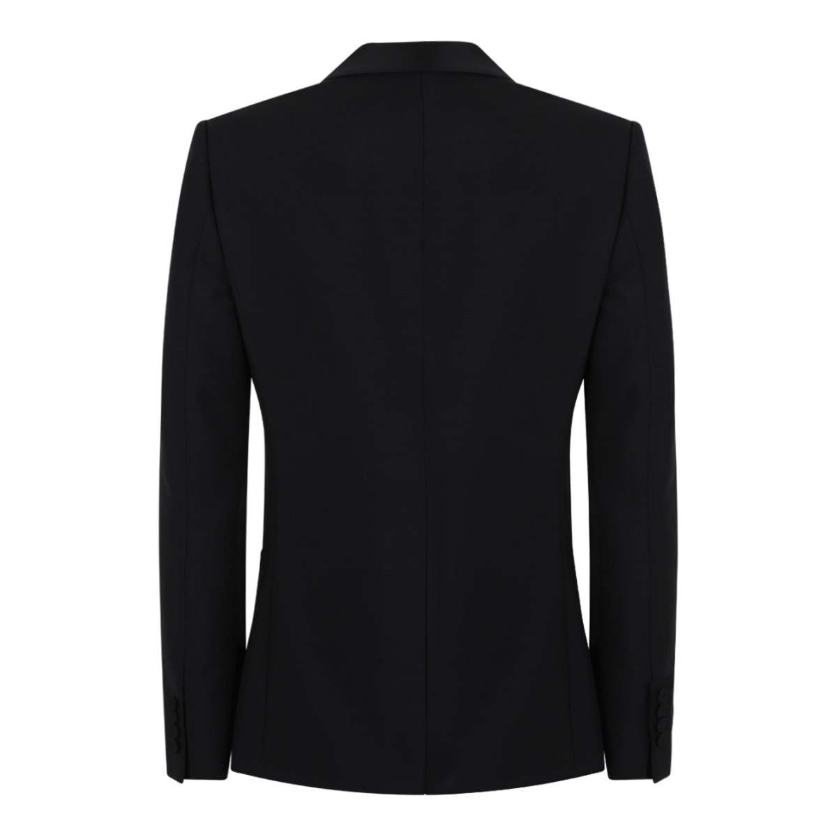 Alexander McQueen Black Double-Breasted Tuxedo Blazer.