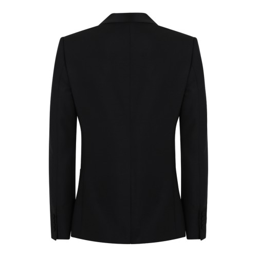 Alexander McQueen Black Double-Breasted Tuxedo Blazer.