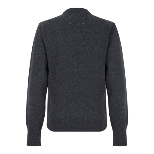 Maison Margiela Charcoal Wool Scoop-Neck Sweater.