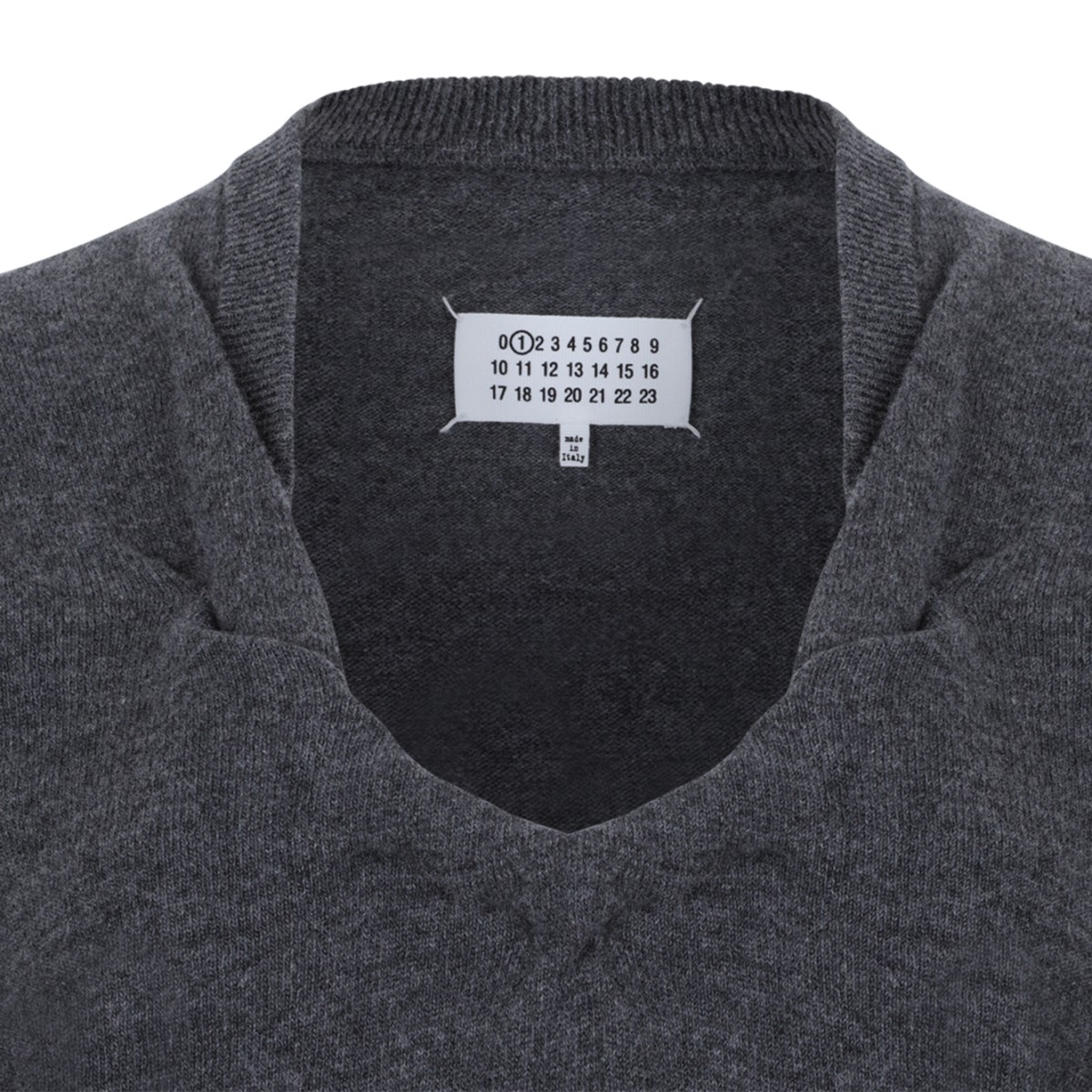 Maison Margiela Charcoal Wool Scoop-Neck Sweater.