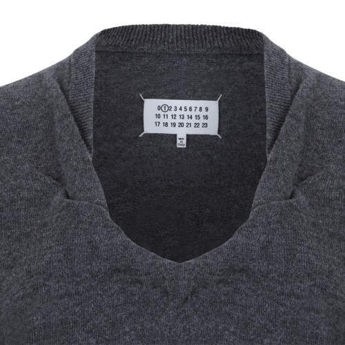 Maison Margiela Charcoal Wool Scoop-Neck Sweater.