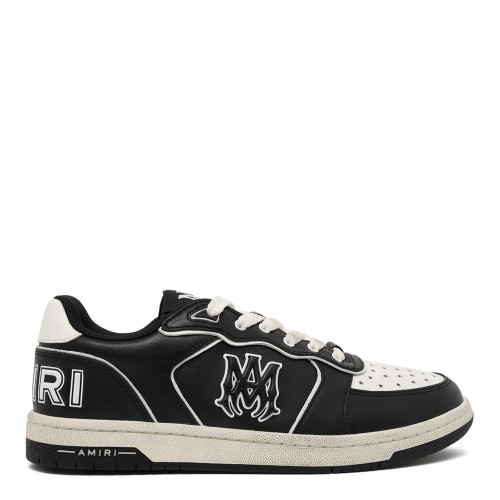 Amiri Black and White Leather Low-Top Sneakers.