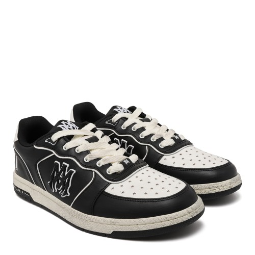 Amiri Black and White Leather Low-Top Sneakers. 2