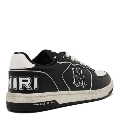 Amiri Black and White Leather Low-Top Sneakers.