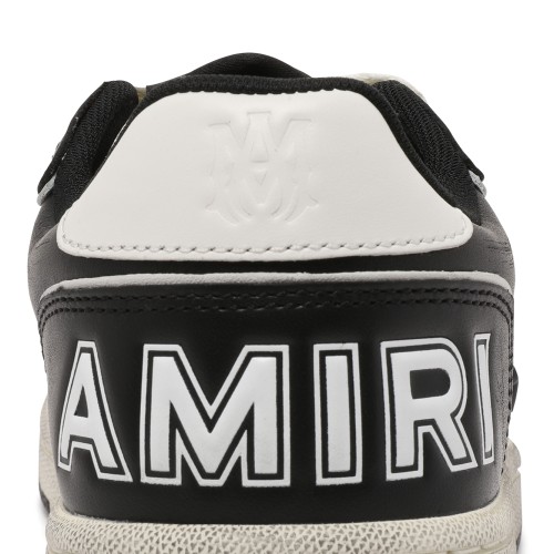 Amiri Black and White Leather Low-Top Sneakers.