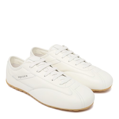 Alexander McQueen White Leather Low-Top Sneakers. 2