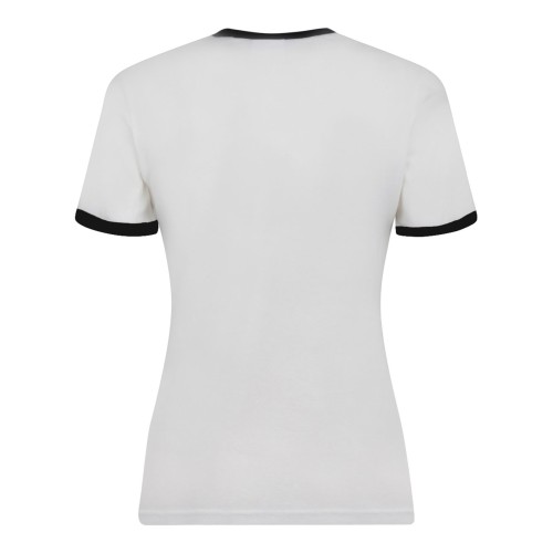 Courrges White Contrast Trim Logo T-Shirt.
