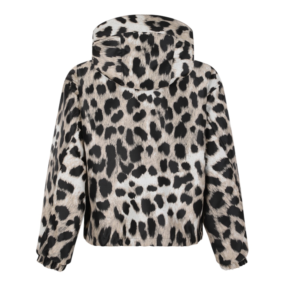 Givenchy Leopard Print Hooded Fleece Jacket.