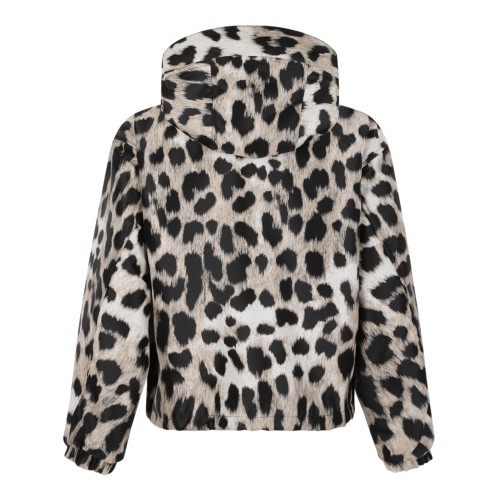 Givenchy Leopard Print Hooded Fleece Jacket.