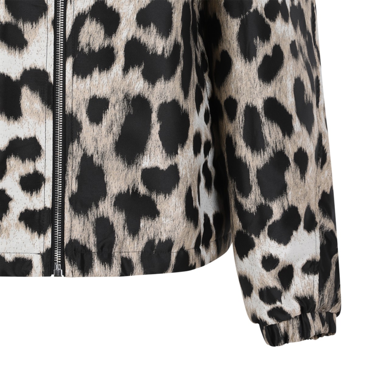 Givenchy Leopard Print Hooded Fleece Jacket.