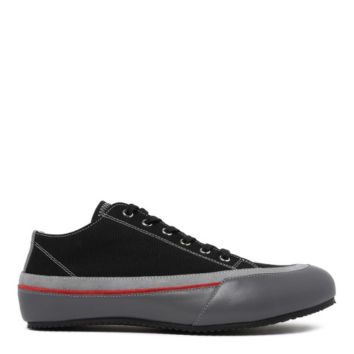 Maison Margiela Black Canvas & Rubber Low-Top Sneakers.