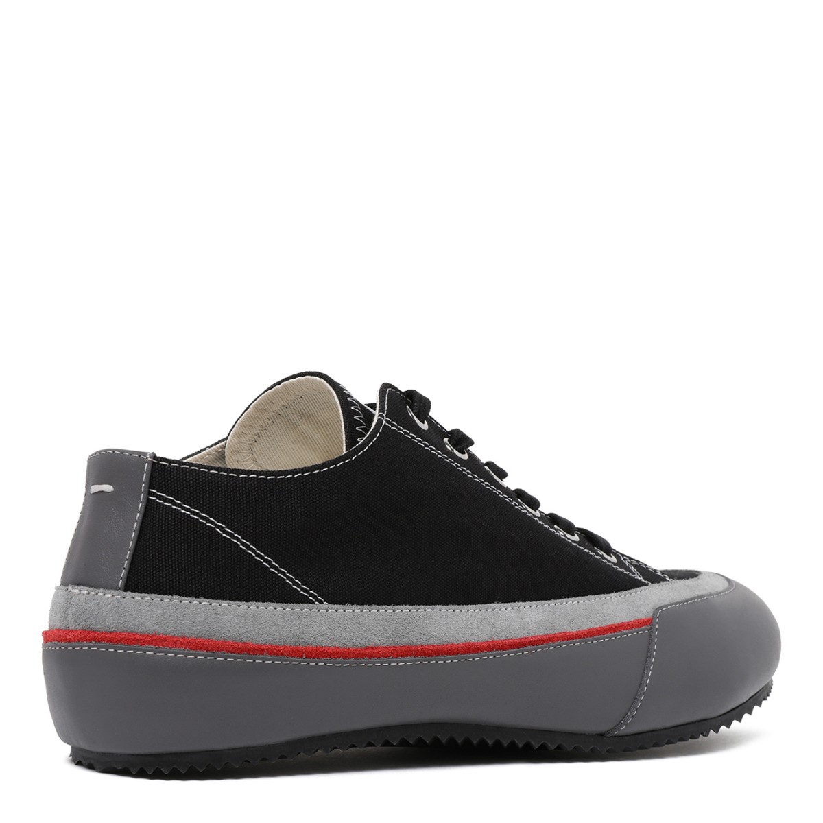 Maison Margiela Black Canvas & Rubber Low-Top Sneakers.