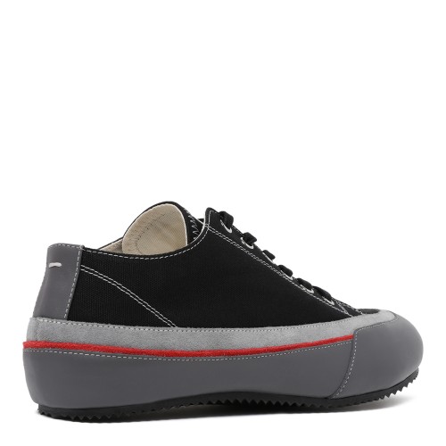 Maison Margiela Black Canvas & Rubber Low-Top Sneakers.