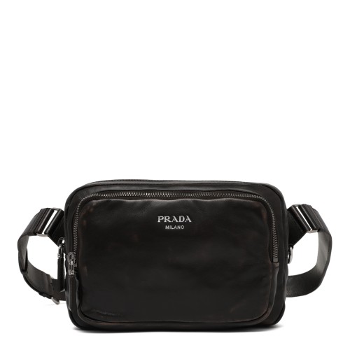 Prada Black Leather Crossbody Bag.