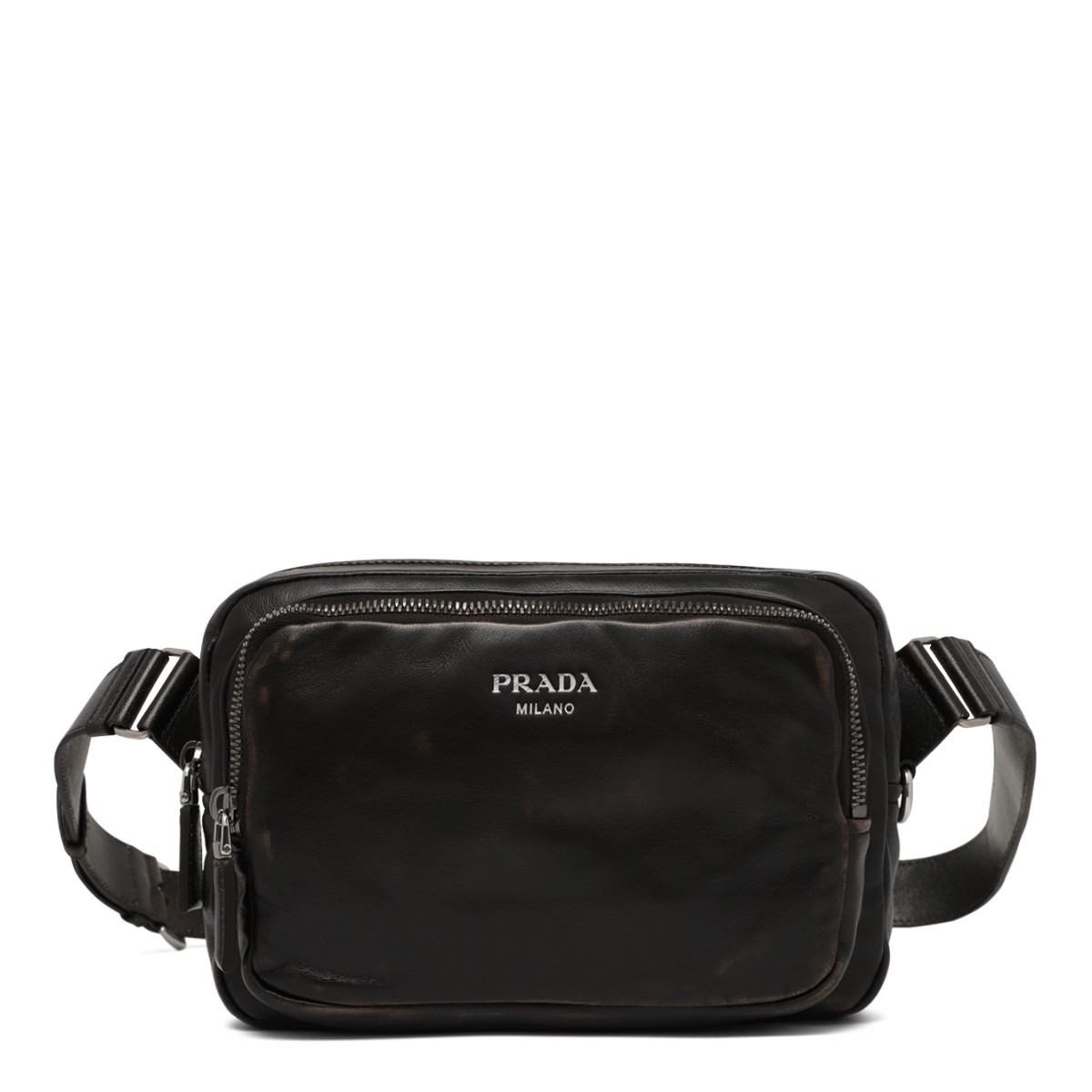 Prada Black Leather Crossbody Bag.