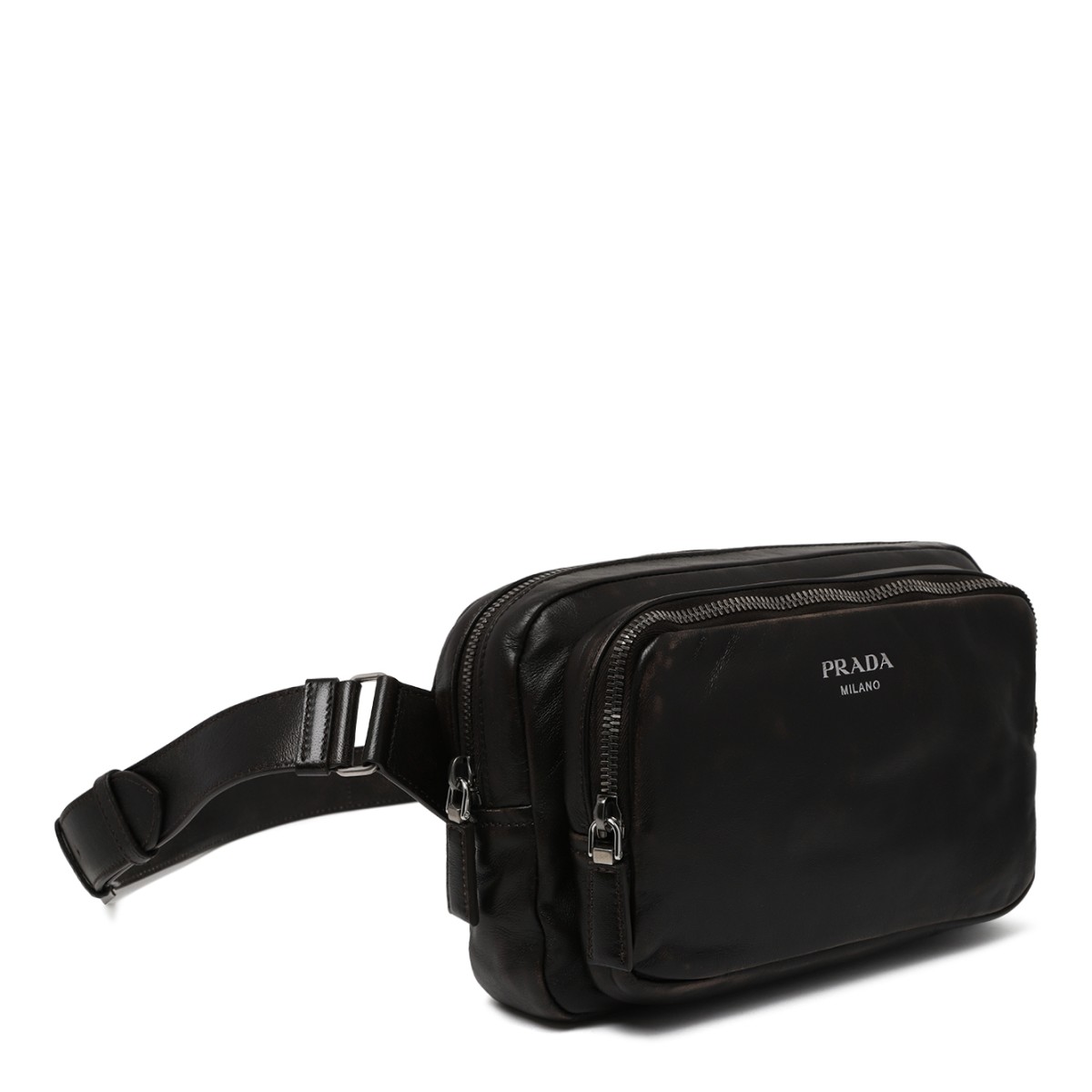 Prada Black Leather Crossbody Bag.
