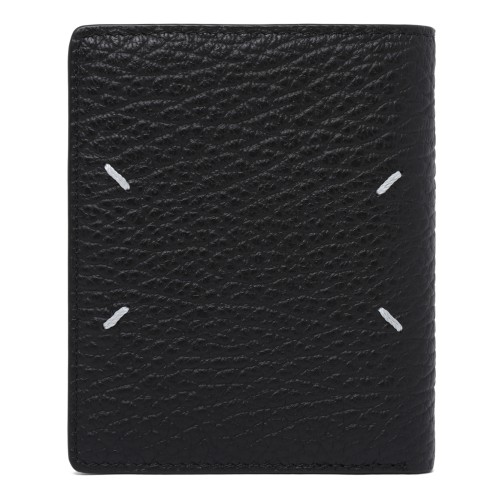 Maison Margiela Black Grained Leather Passport Holder.