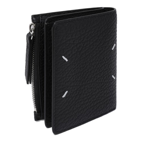 Maison Margiela Black Grained Leather Passport Holder.