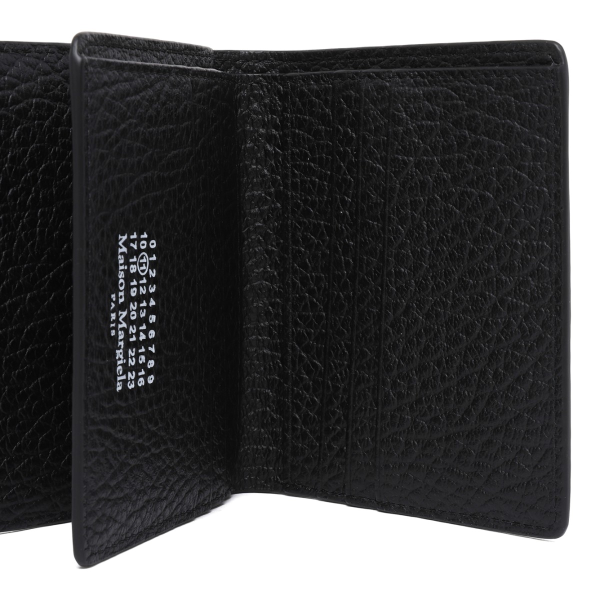 Maison Margiela Black Grained Leather Passport Holder.