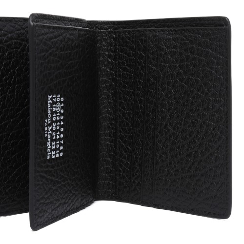 Maison Margiela Black Grained Leather Passport Holder.