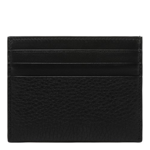 Givenchy Black Grained Leather Card Holder. 2