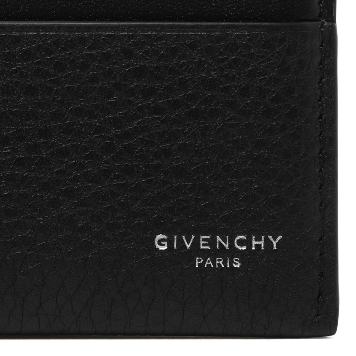 Givenchy Black Grained Leather Card Holder.