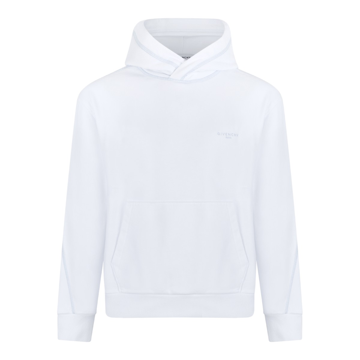 Givenchy White Cotton Hooded Sweatshirt.
