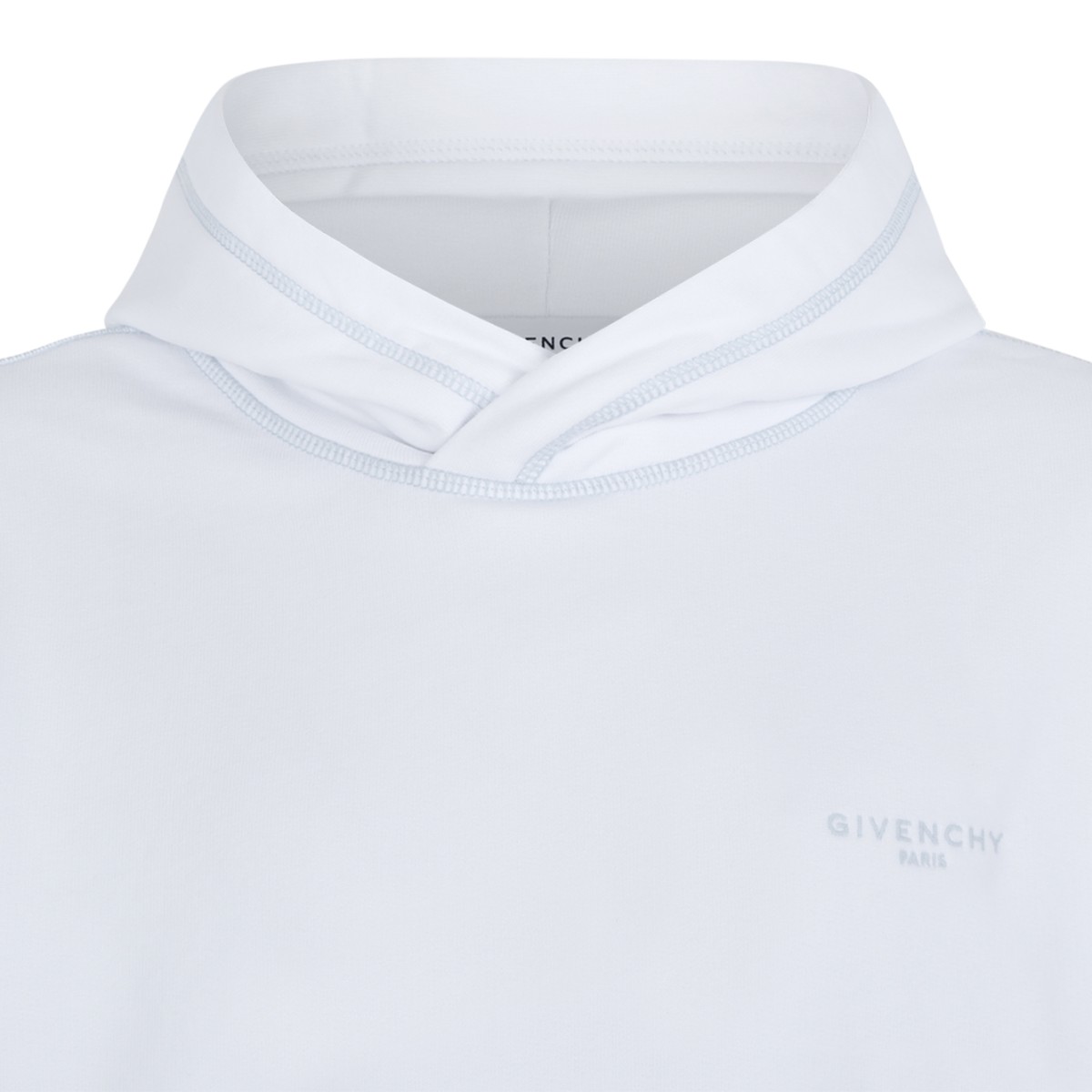 Givenchy White Cotton Hooded Sweatshirt.