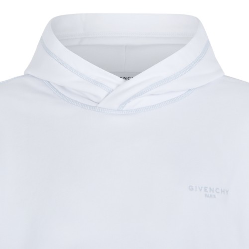 Givenchy White Cotton Hooded Sweatshirt.