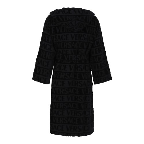 Versace Black La Greca Bathrobe.
