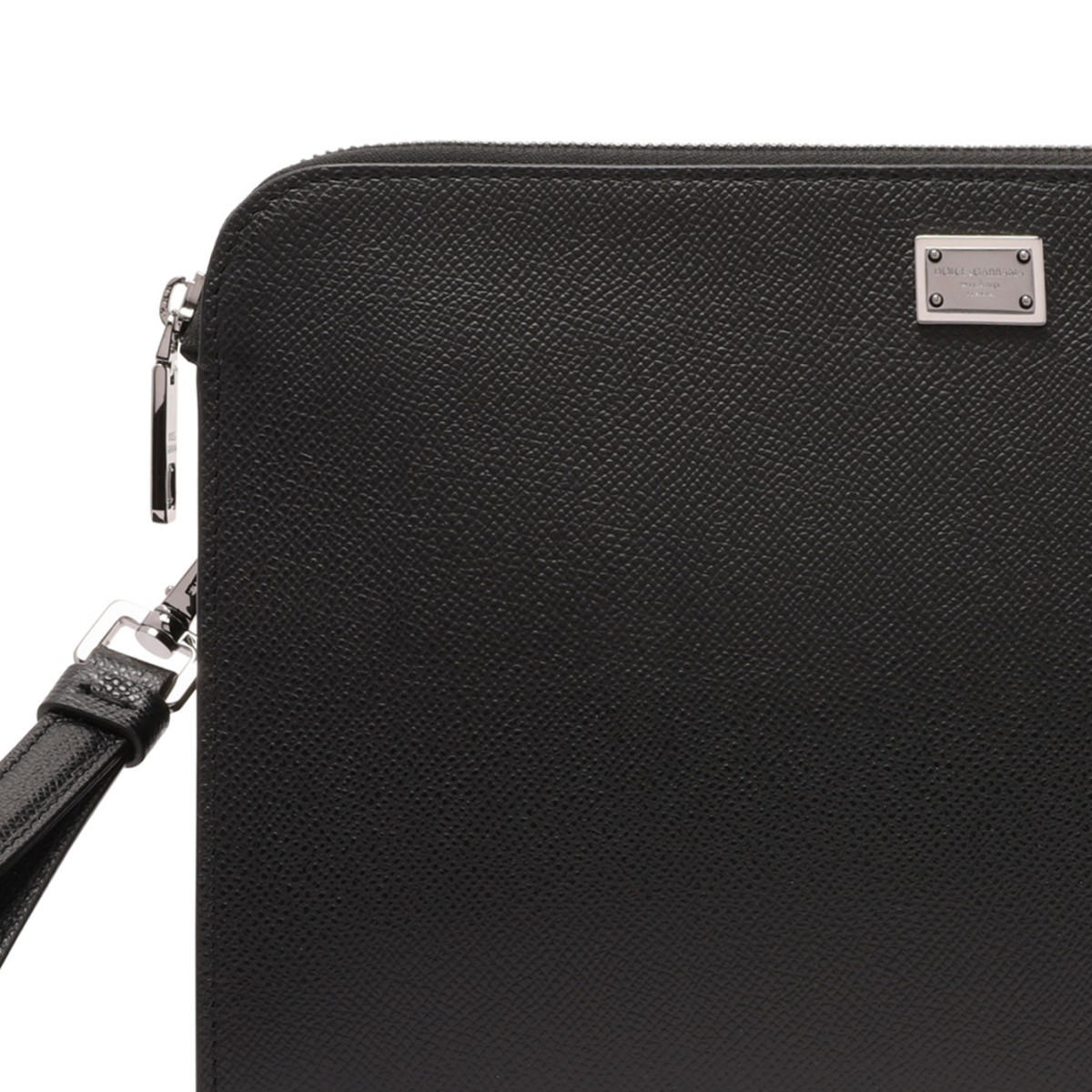 Dolce & Gabbana Black Alpine Calfskin Sicily Clutch Bag.