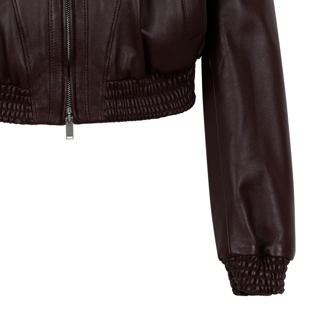 Alexander McQueen Dark Brown Leather Bomber Jacket.