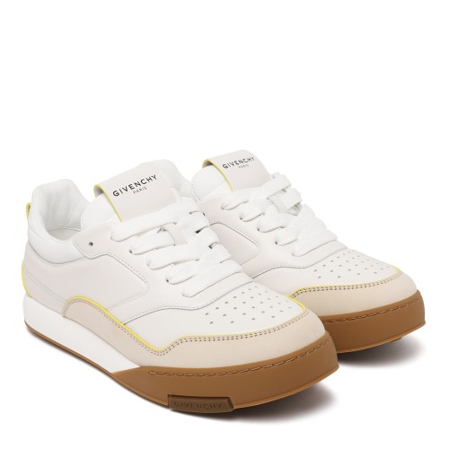 Givenchy White Leather Low-Top Sneakers.