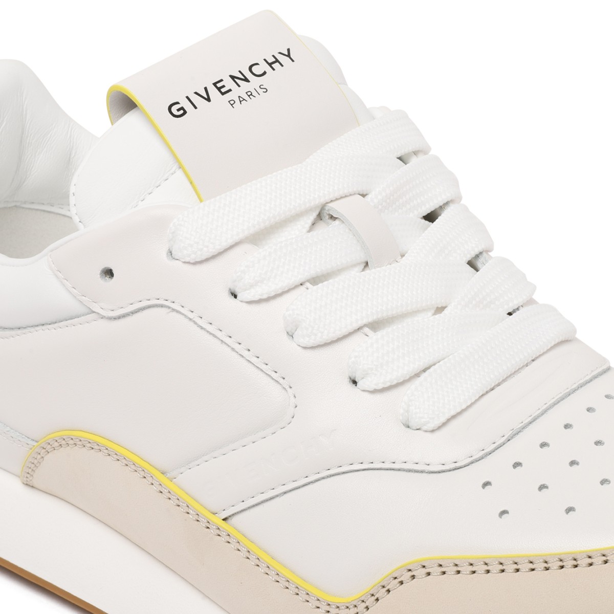 Givenchy White Leather Low-Top Sneakers.