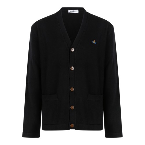 Vivienne Westwood Black Wool Orb Cardigan.