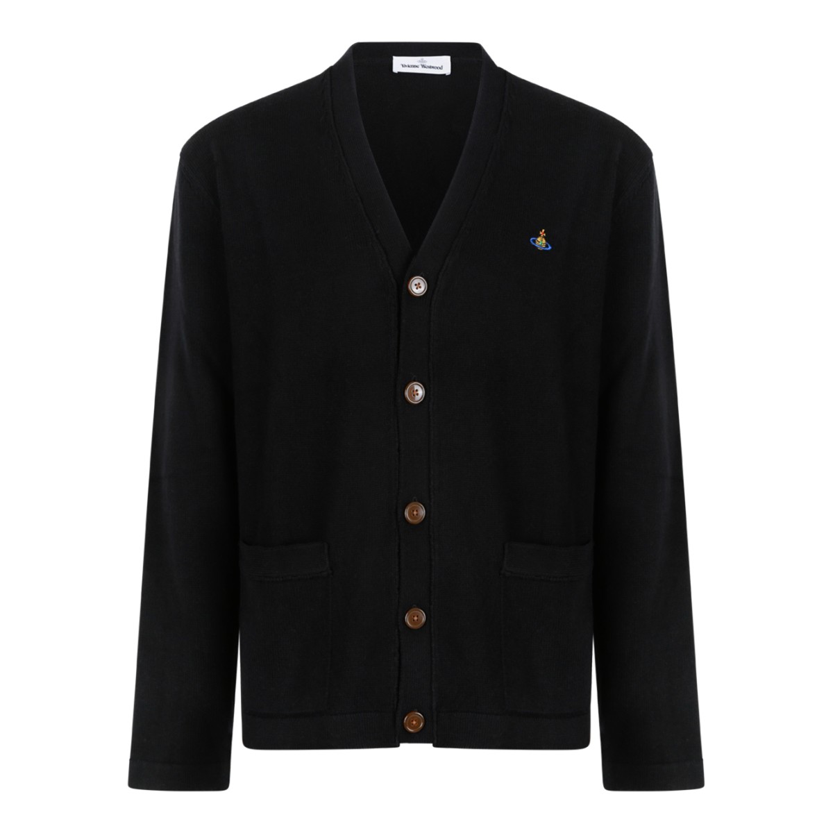 Vivienne Westwood Black Wool Orb Cardigan.