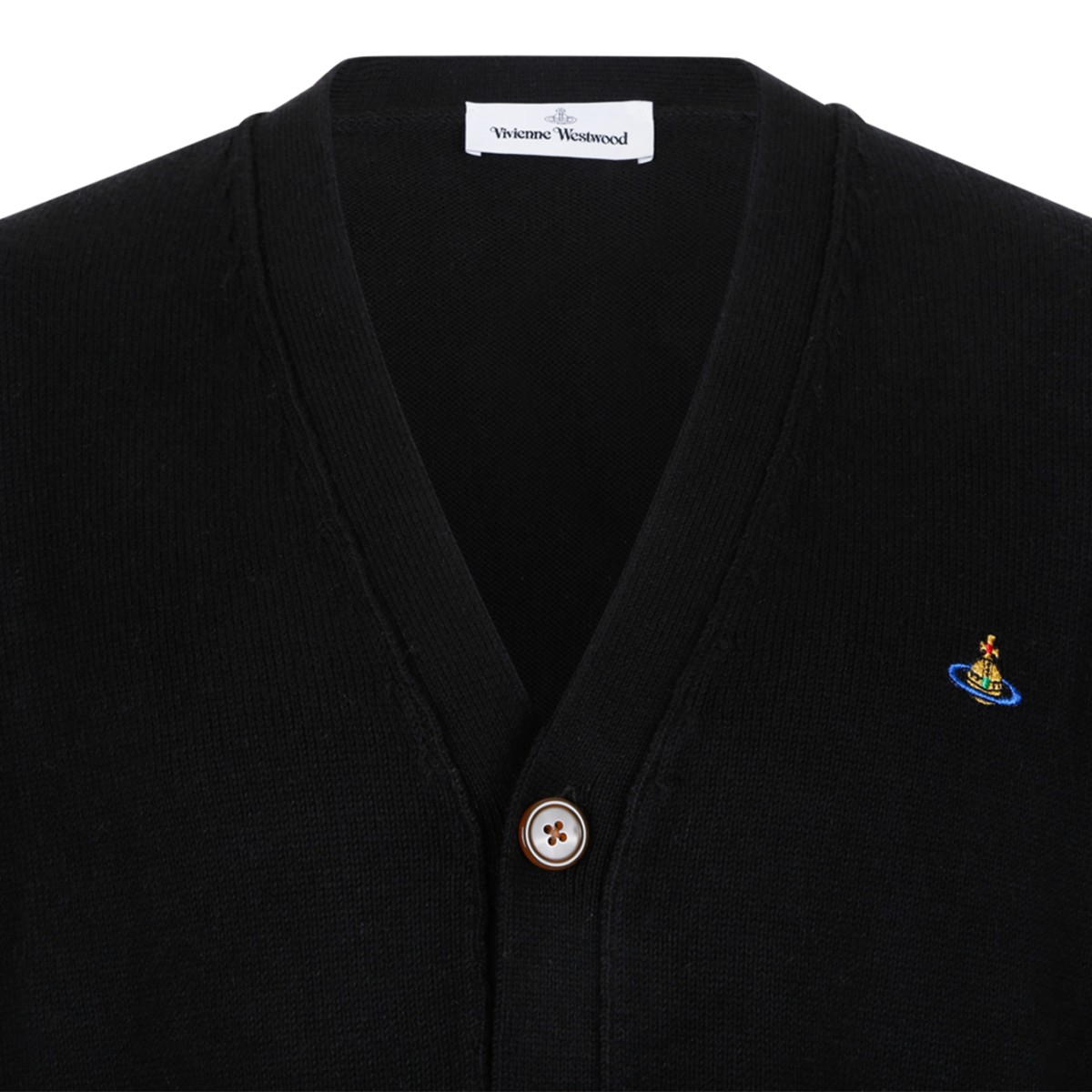 Vivienne Westwood Black Wool Orb Cardigan.