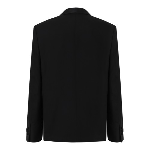 Balmain Black Satin-Lapel Blazer. 2