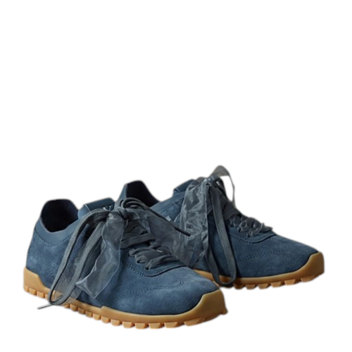 Calvin Klein Blue Suede Low-Top Sneakers.