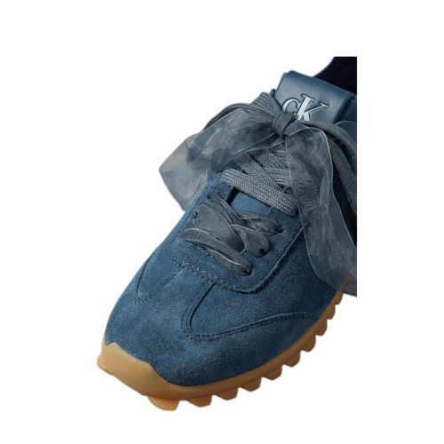 Calvin Klein Blue Suede Low-Top Sneakers.