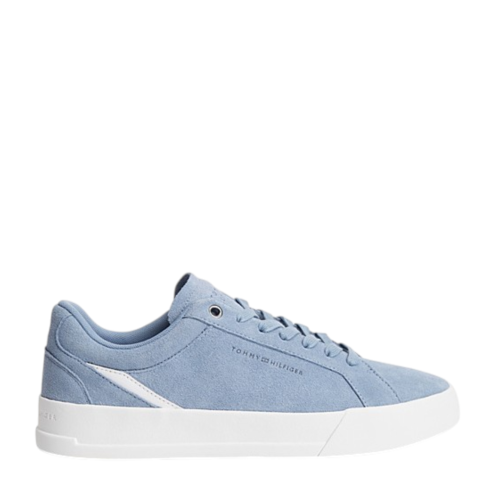 Tommy Hilfiger Light Blue Suede Low-Top Sneakers.