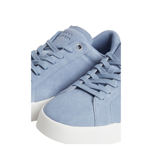 Tommy Hilfiger Light Blue Suede Low-Top Sneakers.