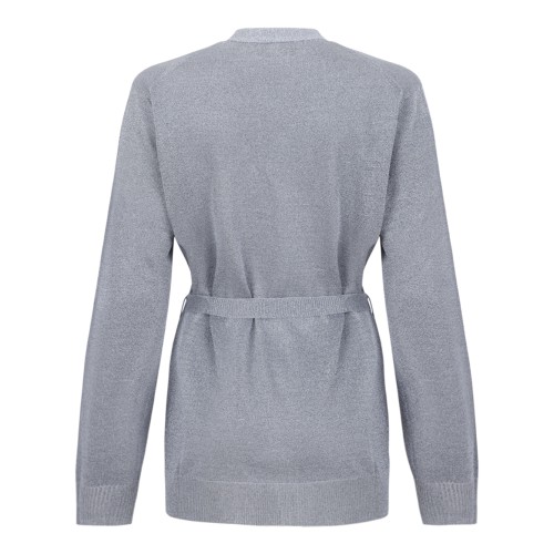 Missoni Light Grey Belted Wool Cardigan.