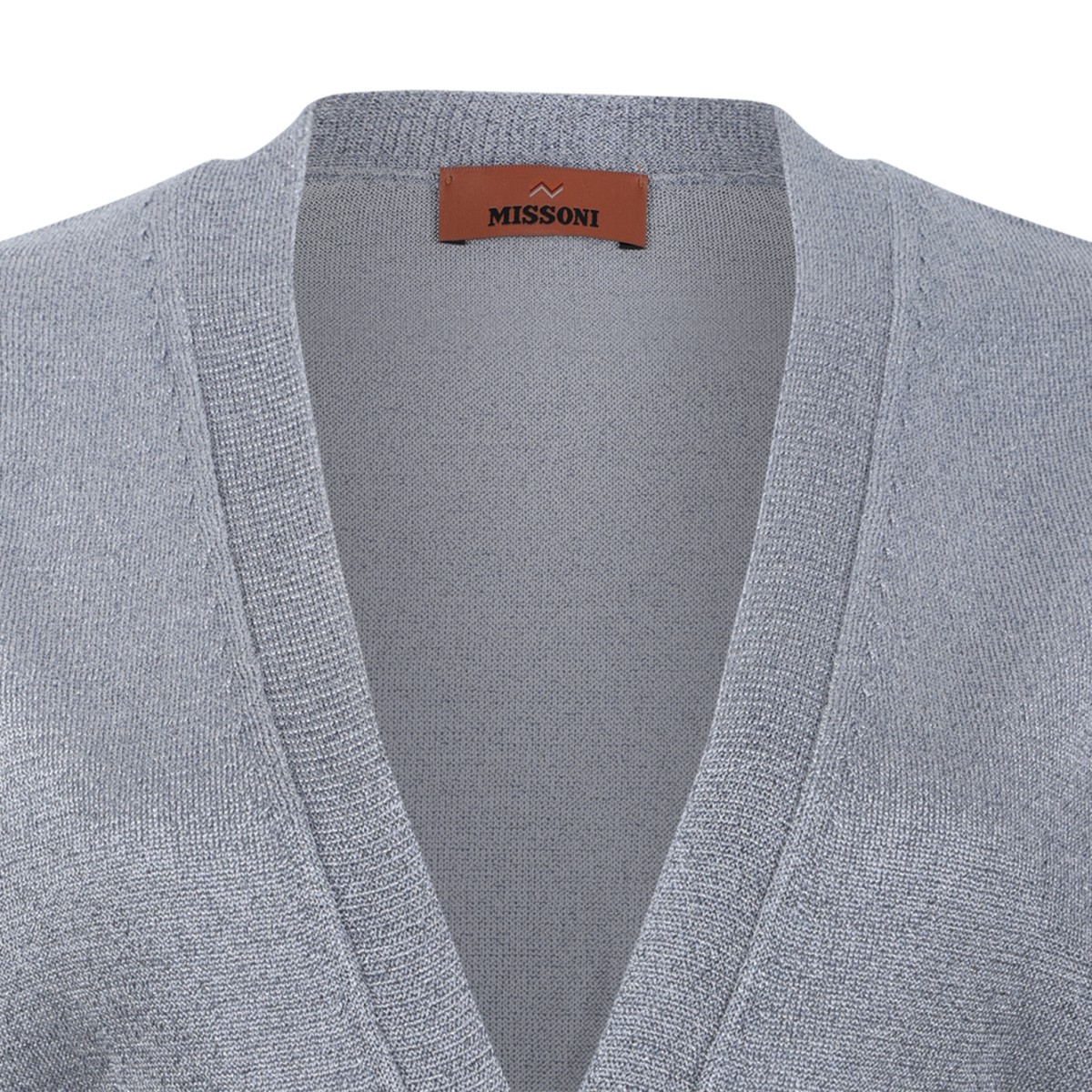 Missoni Light Grey Belted Wool Cardigan.
