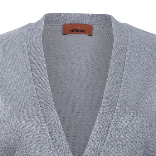 Missoni Light Grey Belted Wool Cardigan.