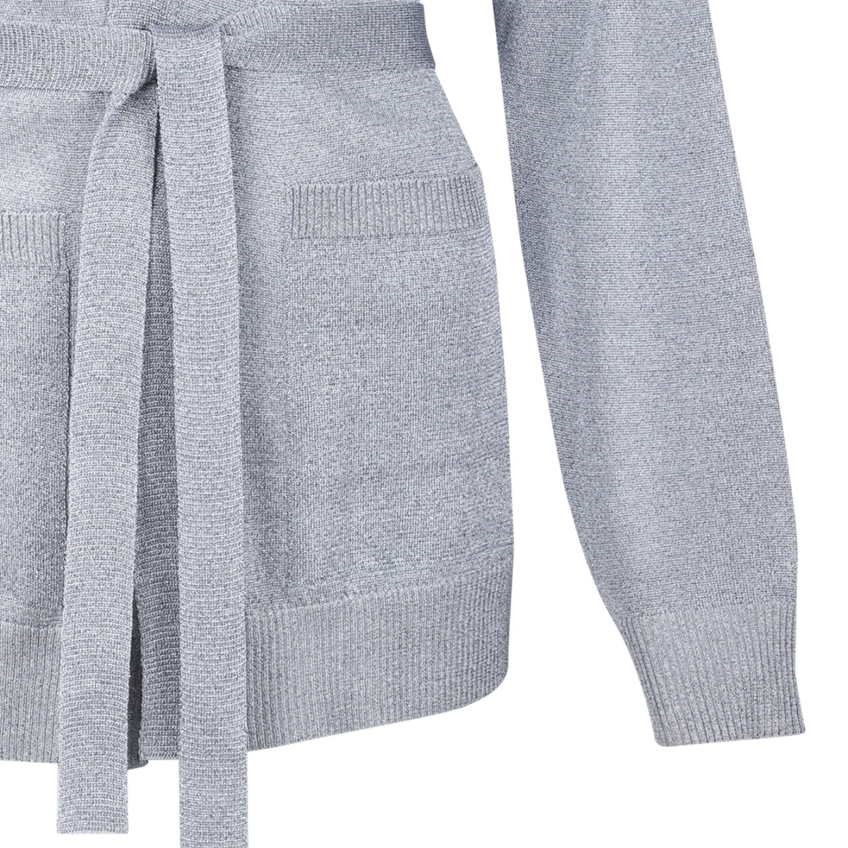 Missoni Light Grey Belted Wool Cardigan.