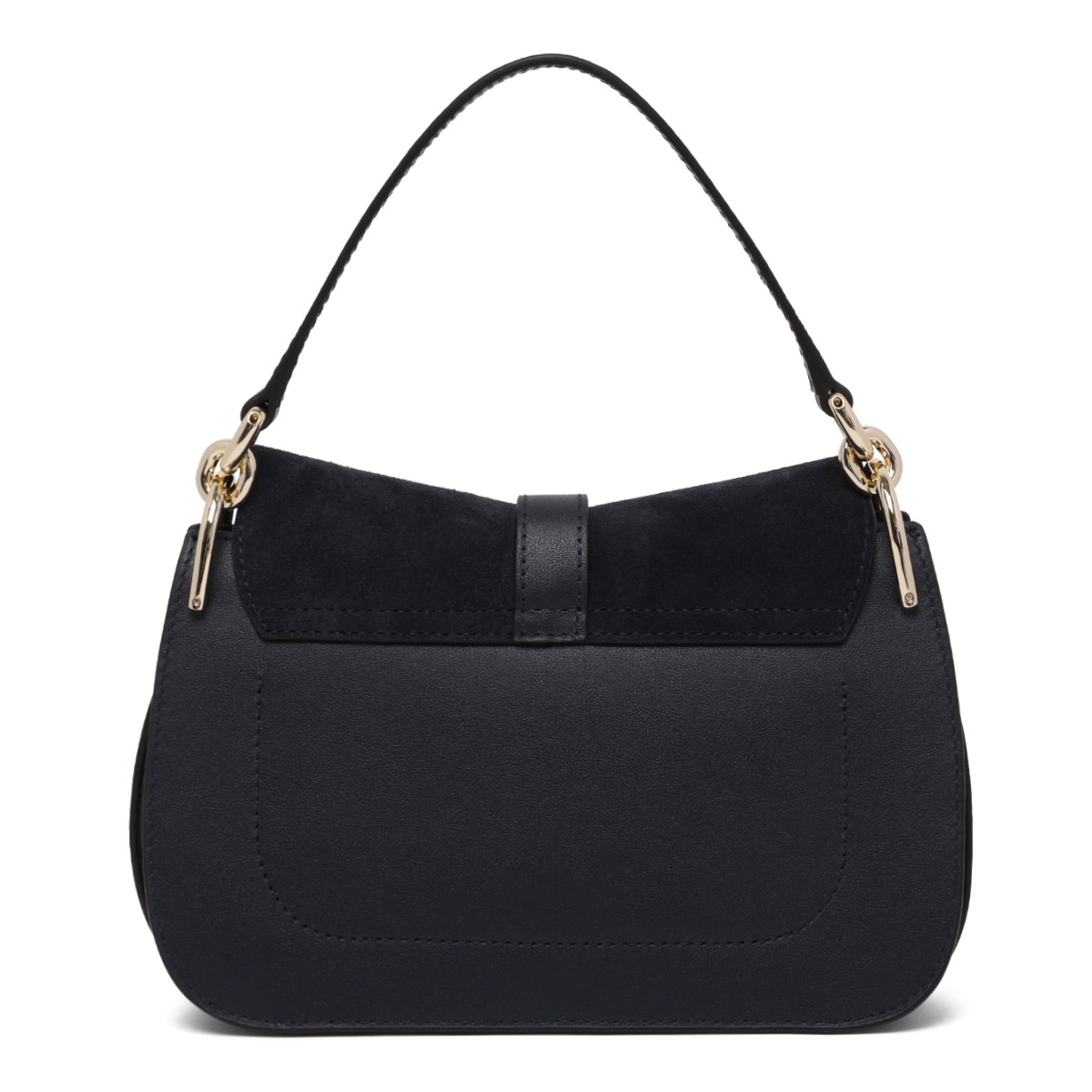 Furla Black Suede Shoulder Bag.