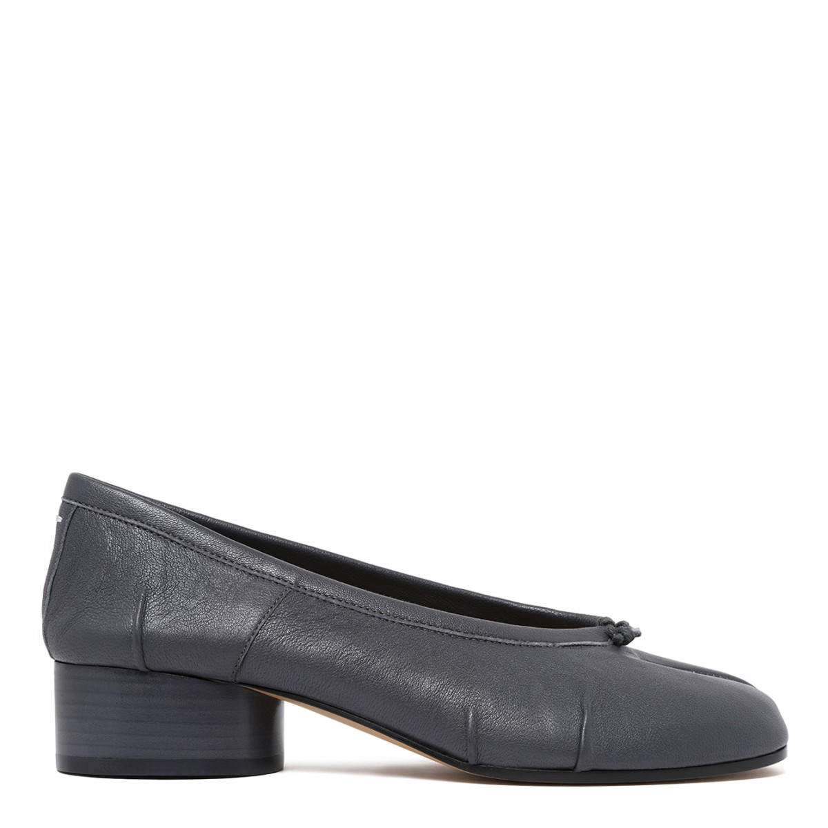 Maison Margiela Black Leather Ballet Pumps.