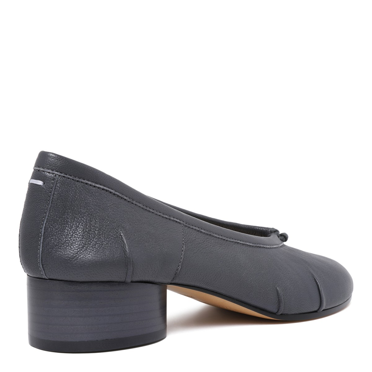 Maison Margiela Black Leather Ballet Pumps.